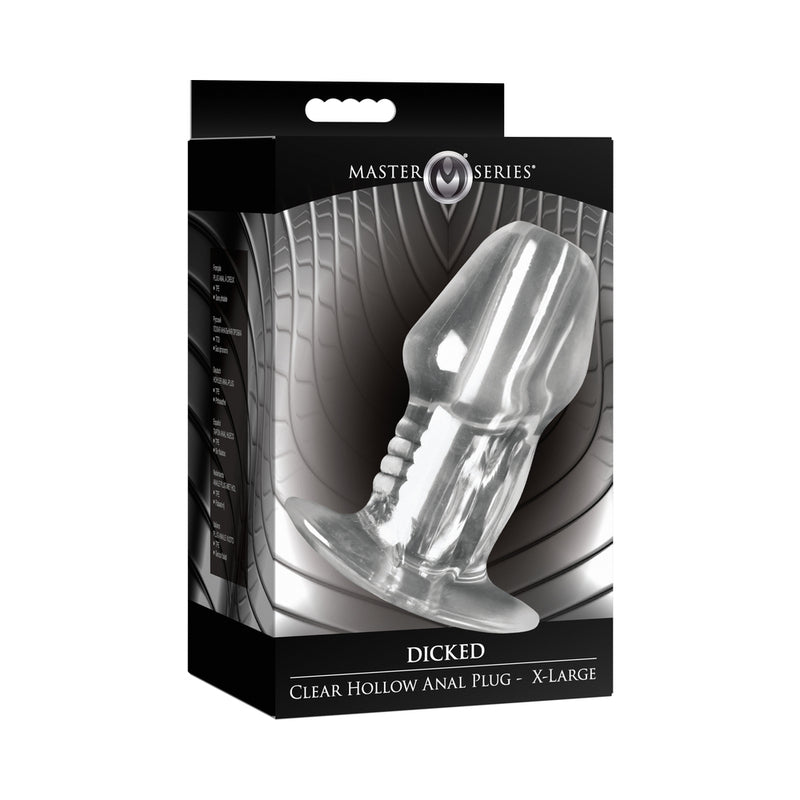 Master Series Dicked Clear Hollow Anal Plug XLarge