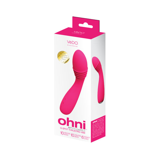 VeDO Ohni Rechargeable G-Spot Thrusting Vibe Pink by Savvy Co.