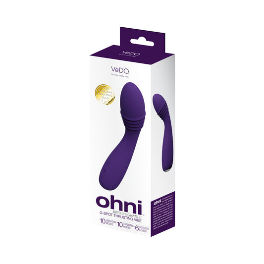 VeDO Ohni Rechargeable G-Spot Thrusting Vibe Purple by Savvy Co.