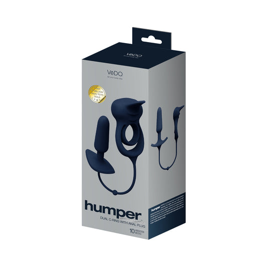 VeDO Humper Rechargeable Dual C-Ring with Anal Plug Black by Savvy Co.