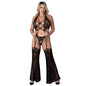 Magic Silk Black Cherry Plunge Top with Removable Chaps & Cheeky Panty Black Queen Size