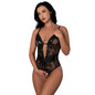 Magic Silk Euro Lux Crotchless Plunge Teddy Black L/XL