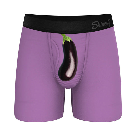 Shinesty The Double Entendre Eggplant Ball Hammock Pouch Underwear with Fly M by Shinesty