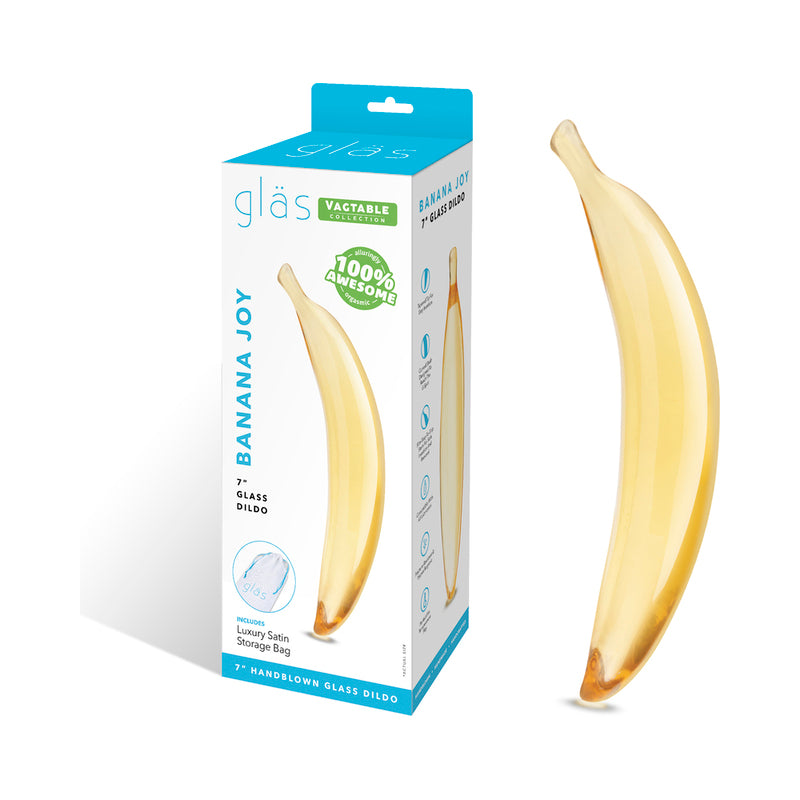 Glas Banana Joy 7 in. Glass Dildo by Electric EEL Inc.