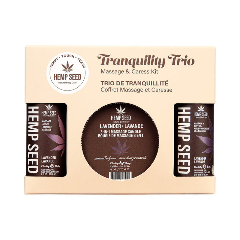 Earthly Body Hemp Seed Massage in a Box Gift Set Lavender by Earthly Body