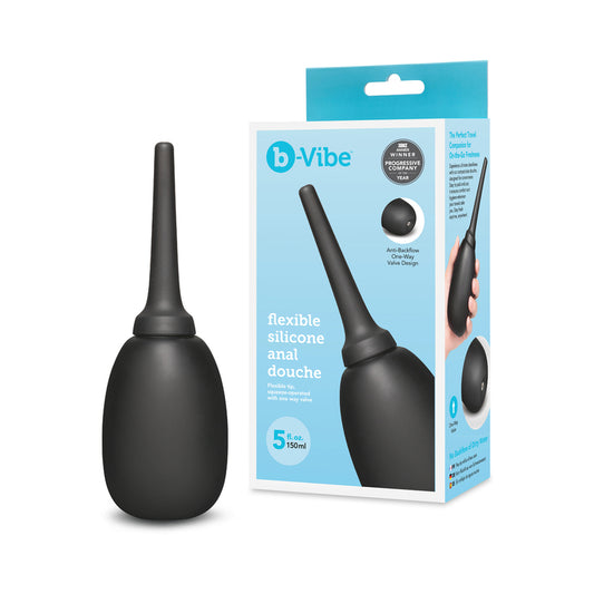 b-Vibe Flexible Silicone Anal Douche Black by COTR Inc.