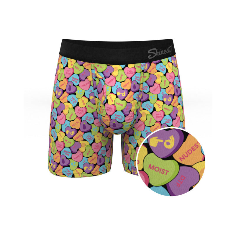 Shinesty The Candy Crush Candy Hearts Ball Hammock Pouch Underwear with Fly by Shinesty