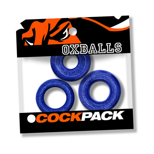 Oxballs Cockpack Multi Design 3-Pack Blue Fire by Blue Ox Designs, Oxballs