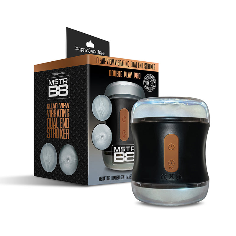 MSTR B8 Clear-View Vibrating Dual End Stroker Double Play Pro