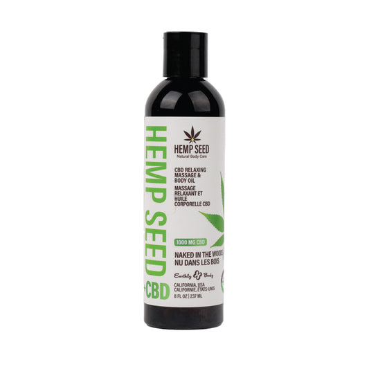 Earthly Body Hemp Seed CBD Relaxing Massage and Body Oil Naked in the Woods 8 oz. by Earthly Body