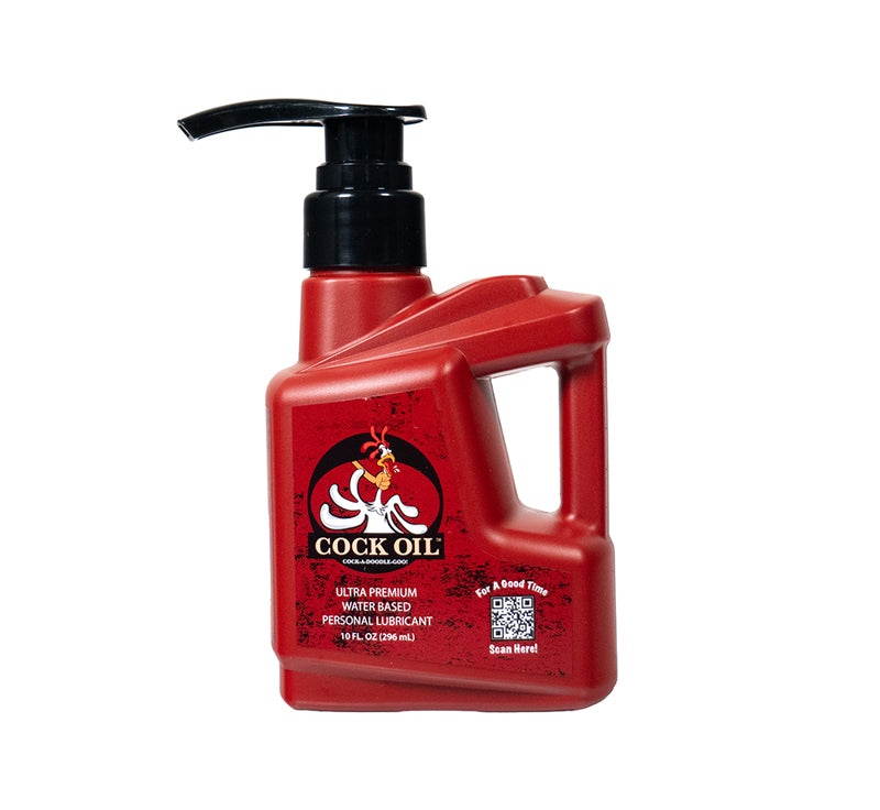 Cock Oil Water-Based Lubricant Plastic Bottle with Pump Top 10 oz.