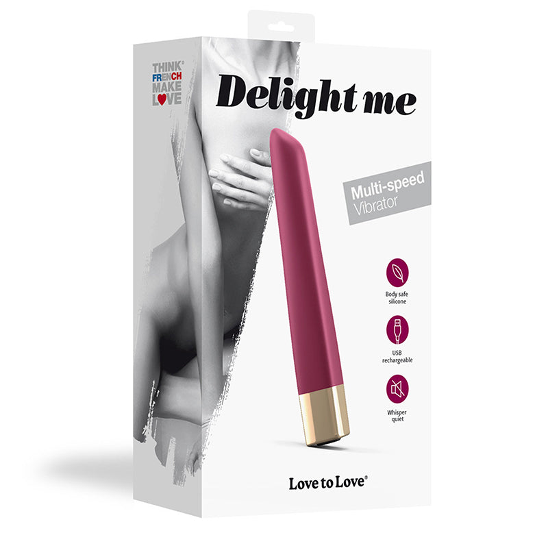 Love to Love Delight Me Rechargeable Silicone Multi-Speed Vibrator Plum by Lovely Planet USA