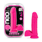 Neo Elite 8 in. Silicone Dual Density Dildo With Balls Neon Pink by Blush