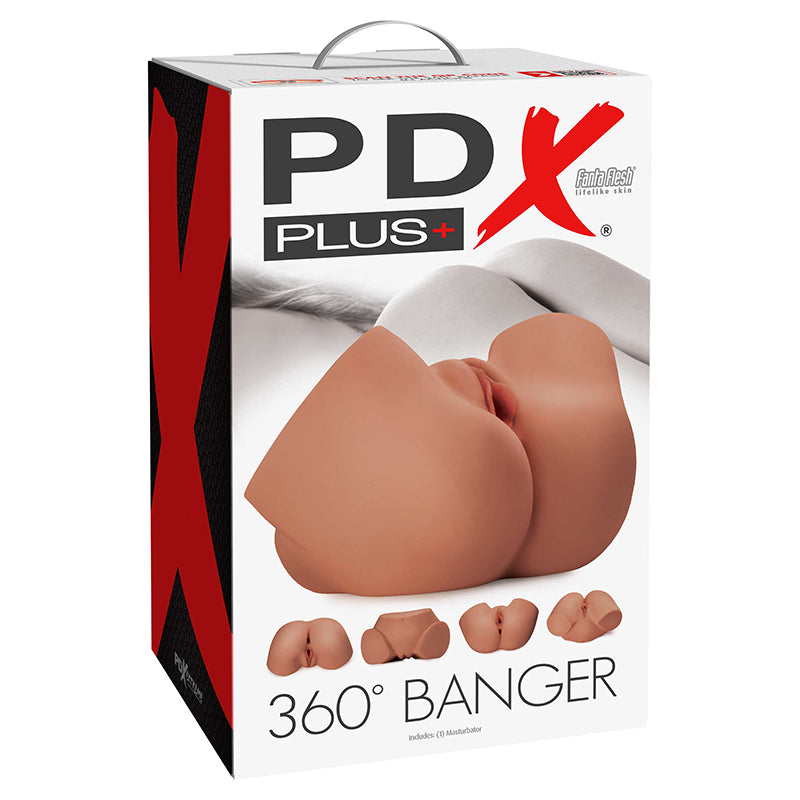 PDX Plus 360º Banger Dual Entry Masturbator Tan by PDX Brands