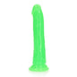 RealRock Glow in the Dark Slim 7 in. Dildo Neon Green by Shots America LLC