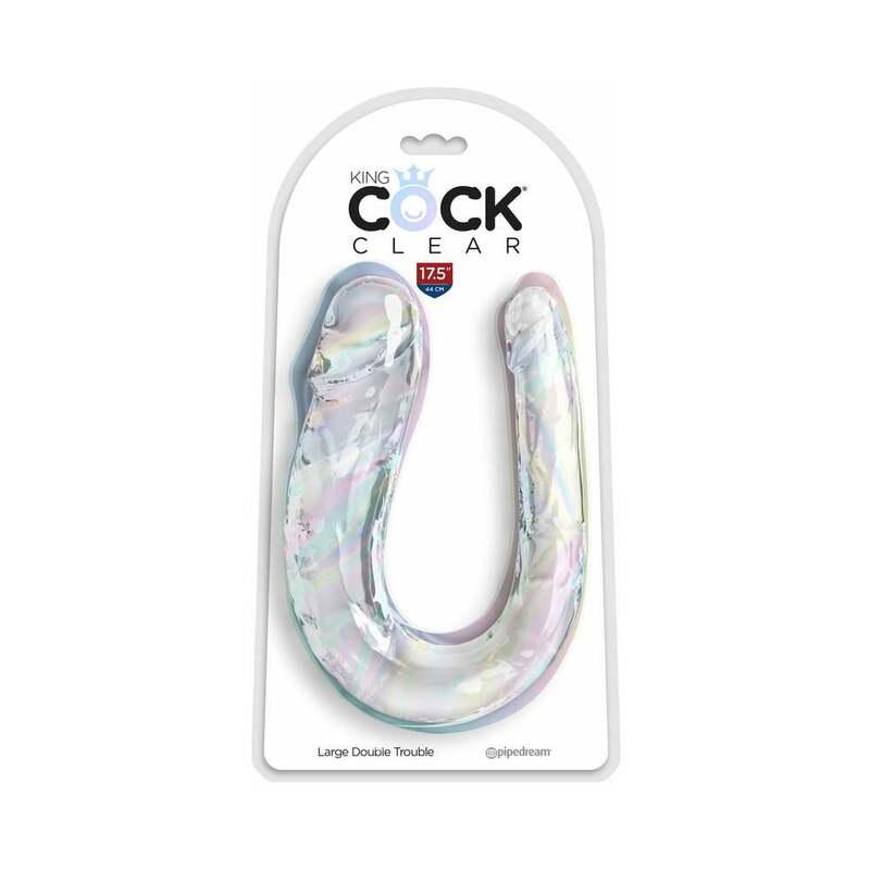 King Cock Clear Large Double Trouble by Pipedream