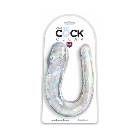 King Cock Clear Large Double Trouble by Pipedream