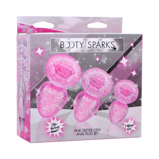 Booty Sparks Glitter Gem Anal Plug Set Pink by XR LLC