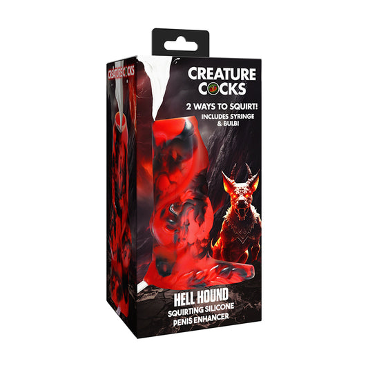 Creature Cocks Hell Hound Squirting Silicone Penis Enhancer Red by XR LLC