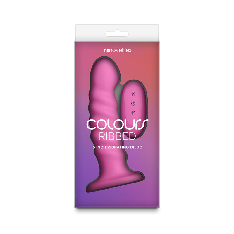 Colours Ribbed Vibrating 6in Pink