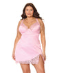 Kissed by Satin Underwire Chemise - Pink 1X/2X by Coquette