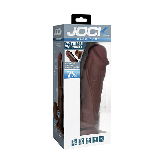 JOCK Hard-Core 7.5 in. Triple Density Dildo with Balls Dark by XR llc DBA Curve