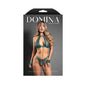 Fantasy Lingerie Domina Keyhole Halter Bralette & Open Panty with Detachable Chain-Link Cuffs Pine Green L/XL by Fantasy Lingerie