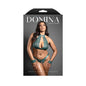 Fantasy Lingerie Domina Keyhole Halter Bralette & Open Panty with Detachable Chain-Link Cuffs Pine Green Queen Size by Fantasy Lingerie