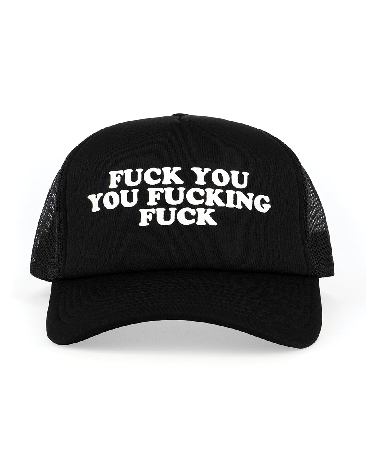 Wood Rocket Fuck You You Fucking Fuck Trucker Hat - Black by Wood Rocket