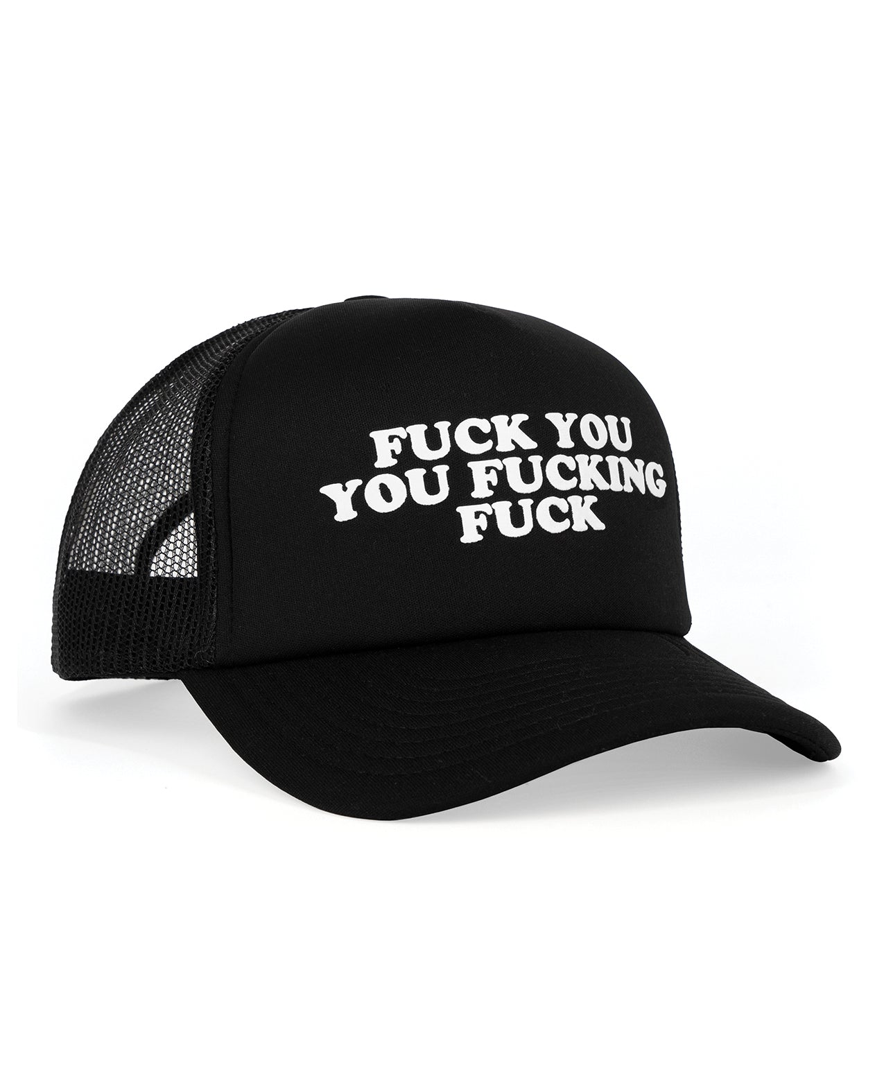 Wood Rocket Fuck You You Fucking Fuck Trucker Hat - Black by Wood Rocket