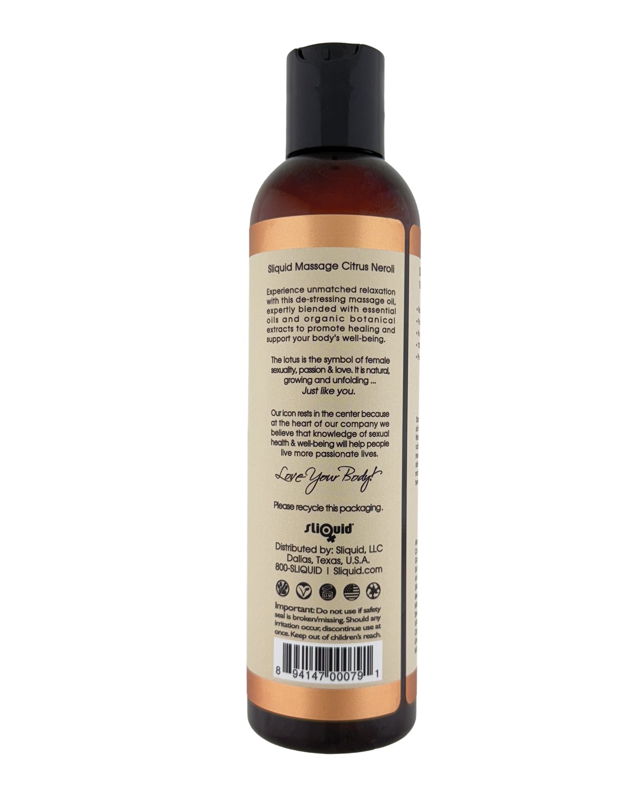 Sliquid Balance Massage Oil - 8.5 oz Citrus Neroli by Sliquid