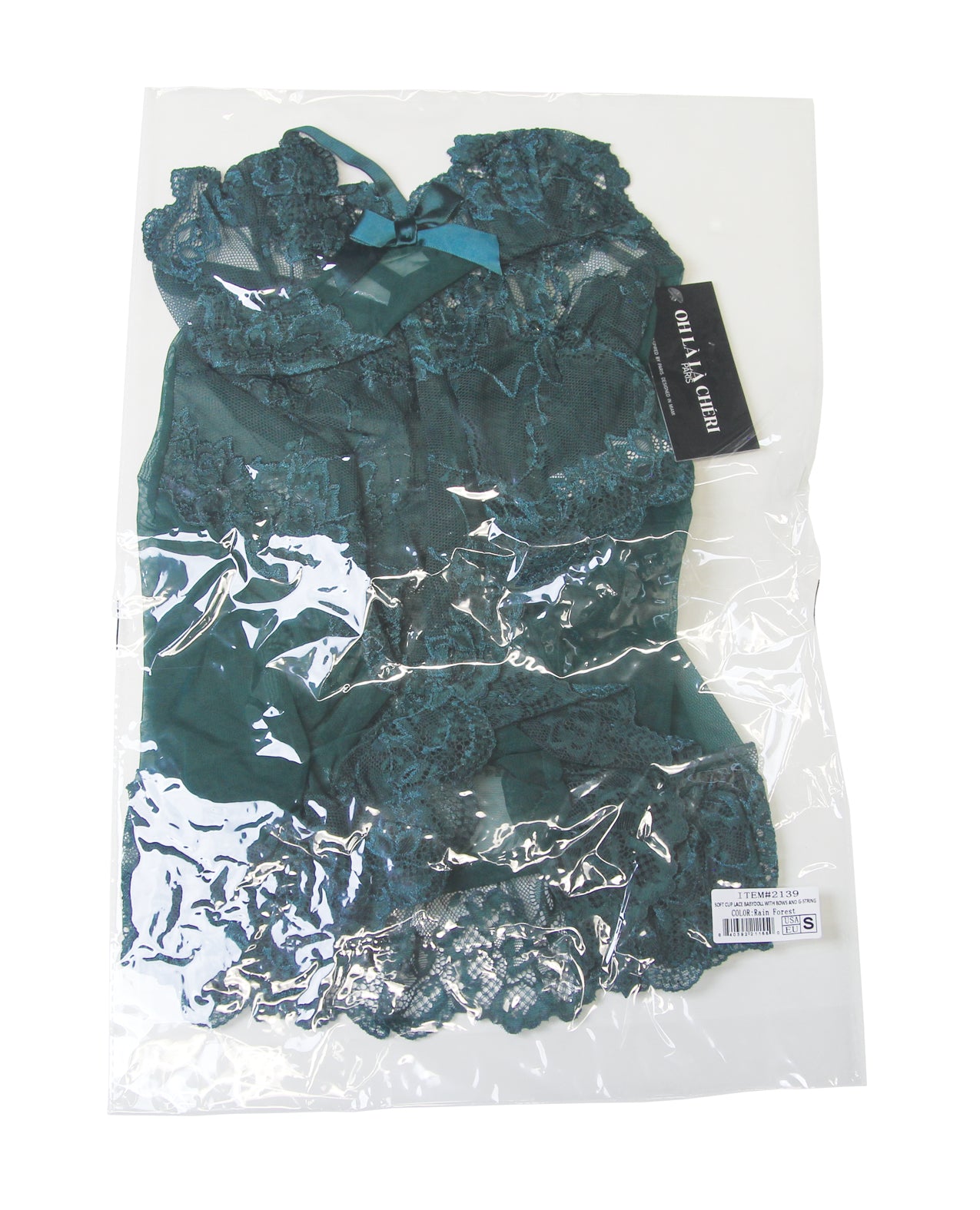 Valentine Lacey Babydoll w/G-String - Green SM by Oh La La Cheri