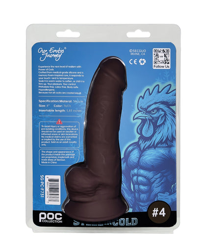Power of Cock 8" Dildo - Dark Brown by Power of Cock