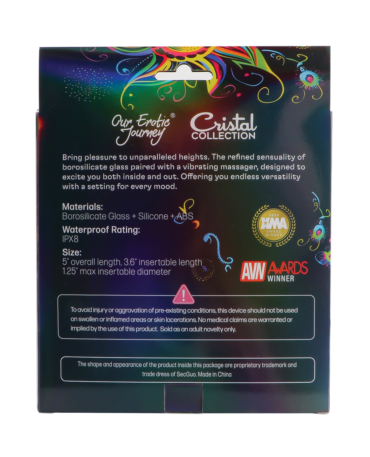 Cristal Royal Touch Glass and Silicone Vibrator by Cristal