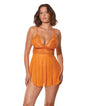 Mango Obsession Lace & Mesh Babydoll w/G-String - Orange O/S