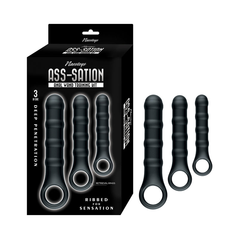 Ass-Sation Anal Wand Training Kit Black by Nasstoys