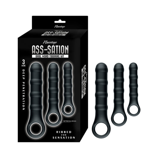 Ass-Sation Anal Wand Training Kit Black by Nasstoys