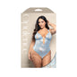 Fantasy Lingerie Opulence Split Pearl Cup Open-Back Teddy with Pearl String Crotch Light Blue Queen Size by Fantasy Lingerie