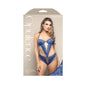 Fantasy Lingerie Opulence Pearl Halter Open Crotch Teddy with Adjustable Pearl String Royal Blue S/M by Fantasy Lingerie