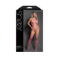 Fantasy Lingerie Sheer Lasting Impression Halter Teddy Bodystocking Rose Pink O/S