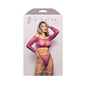 Fantasy Lingerie Vixen Your Desire Off-The-Shoulder Long Sleeve Top & Panty Magenta O/S by Fantasy Lingerie