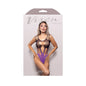 Fantasy Lingerie Vixen Take Me There Cut-Out Teddy Black/Purple O/S by Fantasy Lingerie