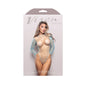 Fantasy Lingerie Vixen Crystal Clear Open-Back Long Sleeve Teddy Light Blue O/S by Fantasy Lingerie