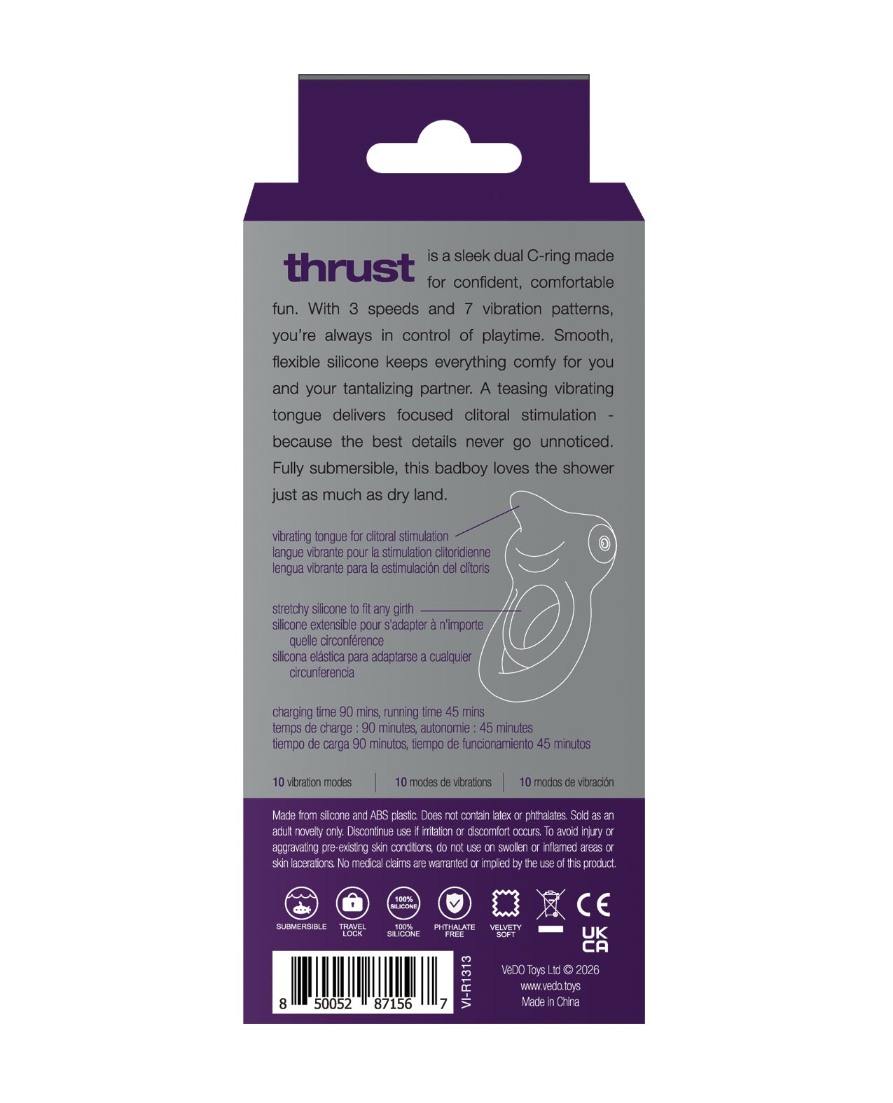 VeDO Thrust Rechargeable Dual C-Ring - Purple