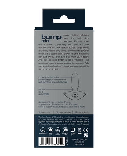 VeDO Bump Mini Rechargeable Anal Plug - Black by VeDO