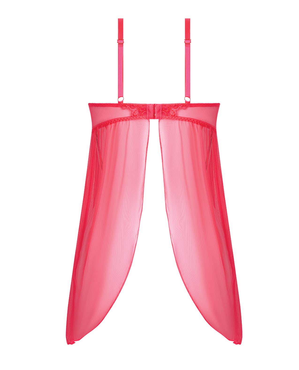 Eden Mesh Chemise Mini Dress w/Keyhole Cutout Details - Coral MD by House of Desire