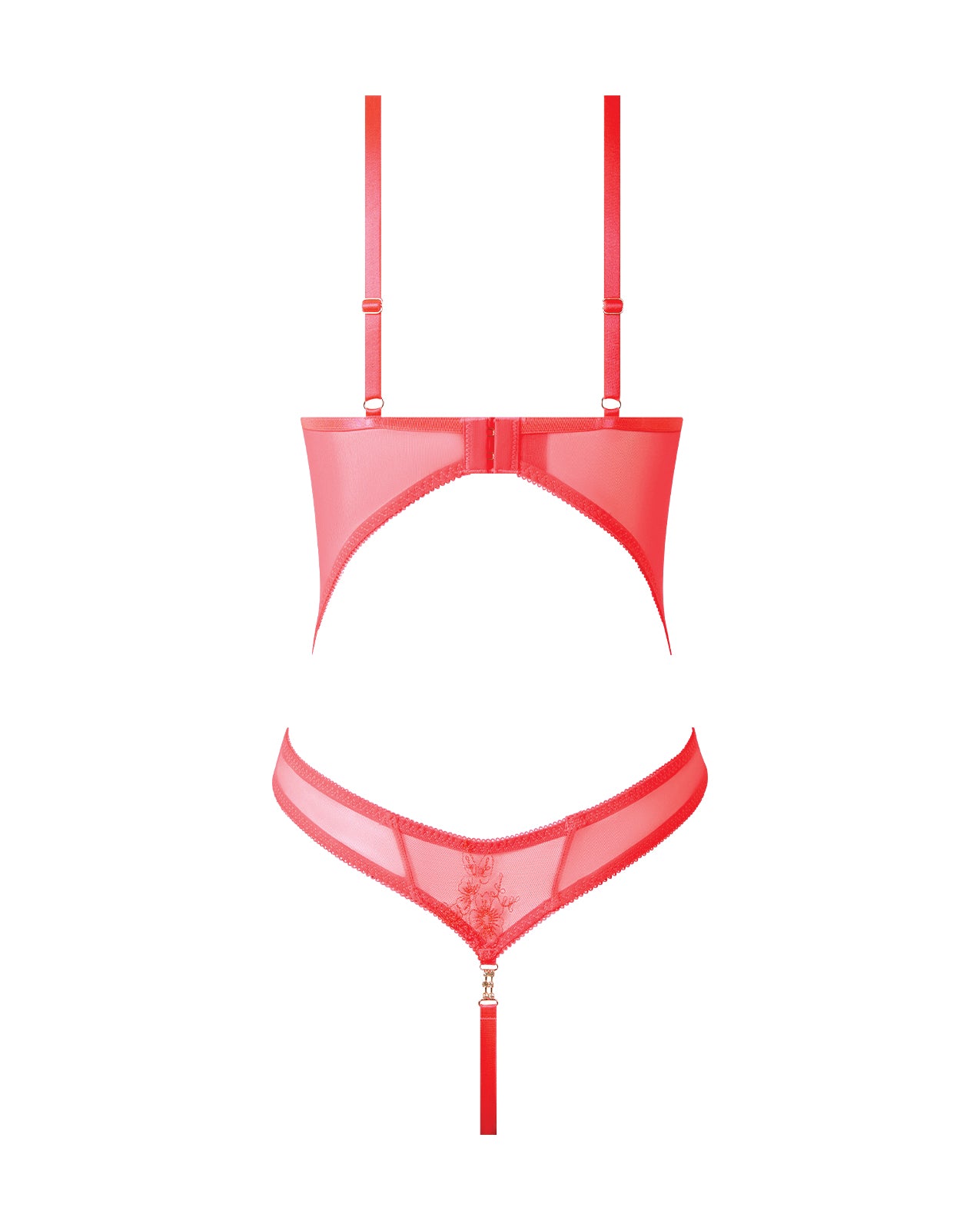 Eden Scalloped Lace High Cut Teddy - Coral MD by House of Desire