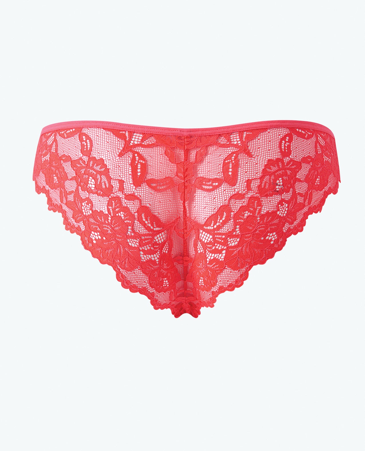 Bella Lace Up Tanga Panty w/Jewel Detail - Coral LG by House of Desire