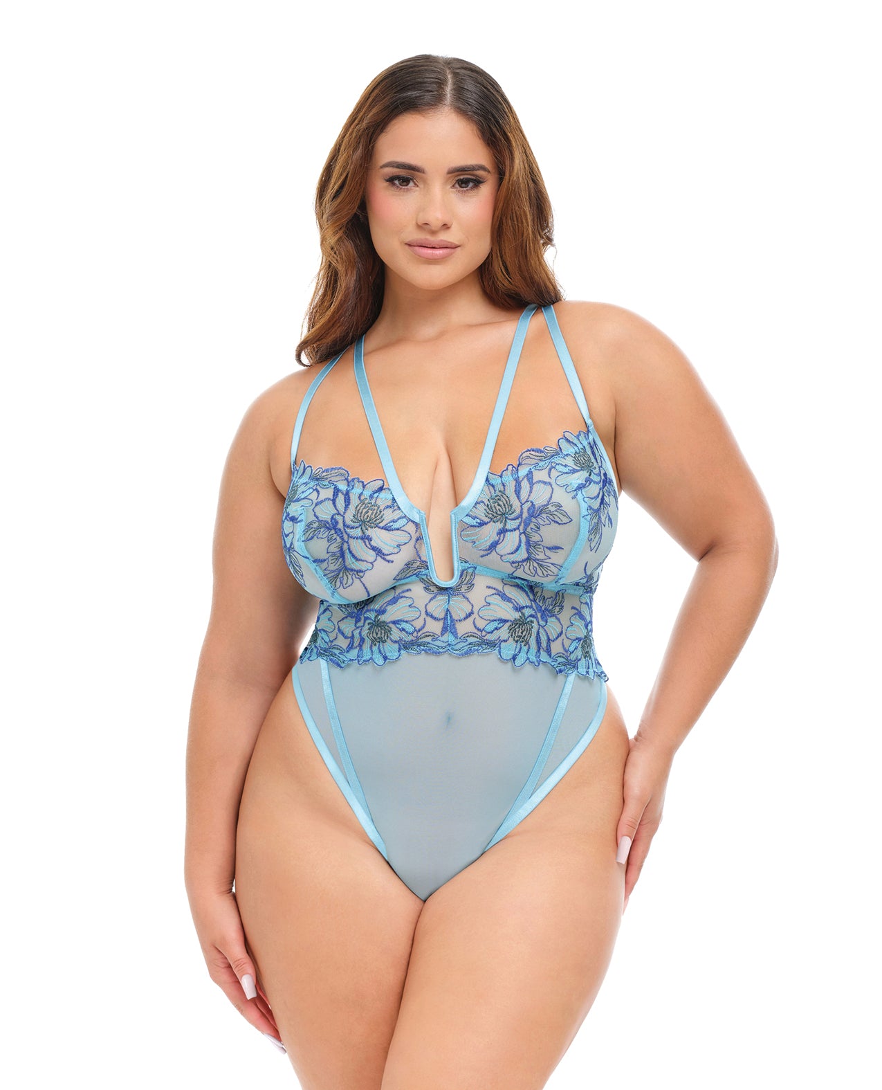 Emilia Floral Embroidered Teddy by Oh La La Cheri