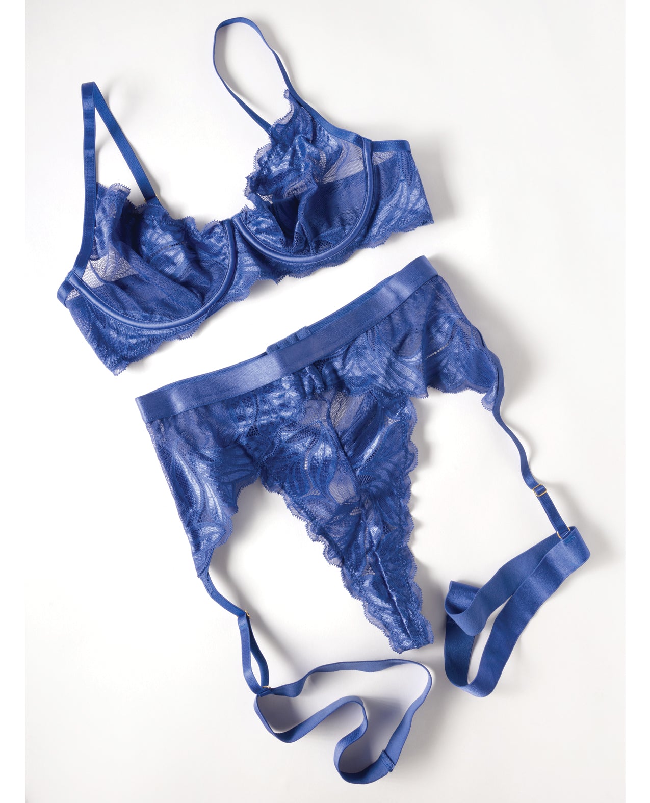 Delphi Lace 2 pc Set w/Attached Garter by Oh La La Cheri